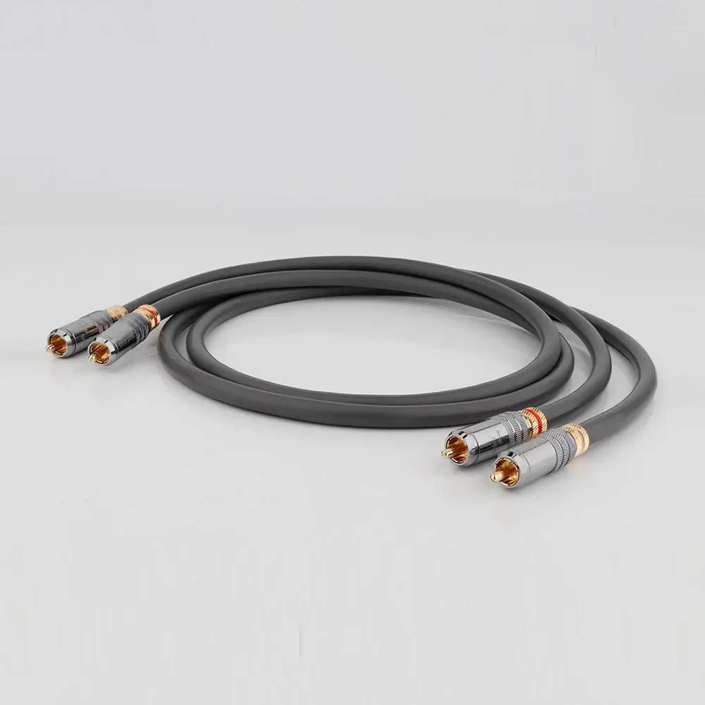 คู่ RCA สายสัญญาณเสียง HiFi RCA สายเดี่ยวปลั๊ก RCA Hi-end RCA ชายกับชายสายต่อ