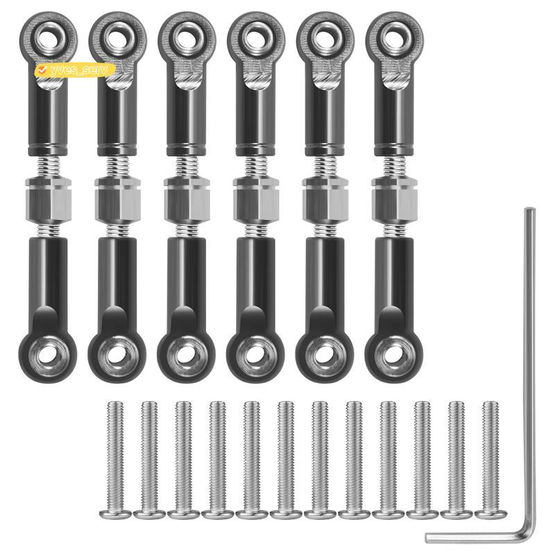 yves_service6Pcs ปรับโลหะ Linkage ดึง Rod ด้านหน้า/ด้านหลัง Servo Link สําหรับ A949 A959 A969 A979 K