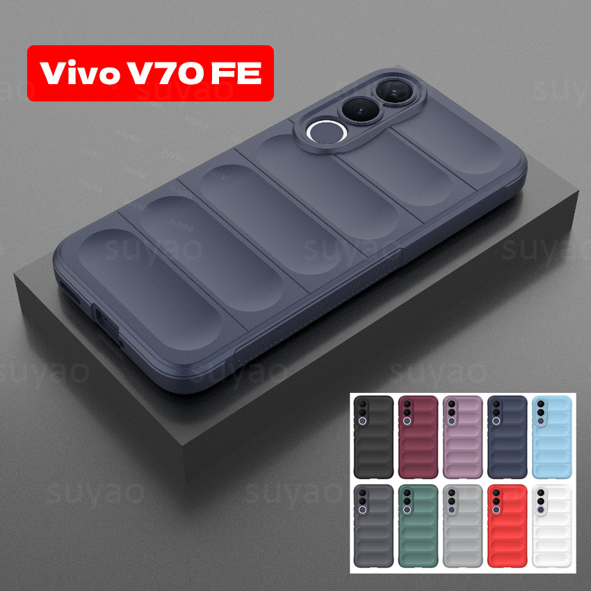 สําหรับVivo V70FE V70 FE 2026 เคสโทรศัพท์สแควร์แฟชั่นปลอกVivoV70FE VivoV70 FE TPUซิลิโคนกล้องปกป้องเชลล์เข้ากันได้ถุงลมนิรภัยเลนส์Matteกันกระแทกนุ่มปกหลัง