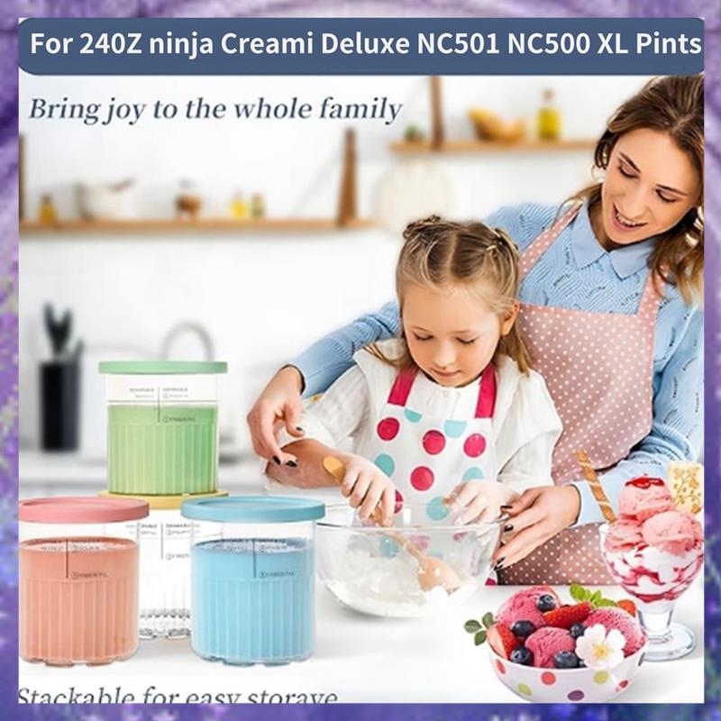 [PM] ถ้วยไอศกรีมระลอกคลื่น NC500 NC501 เหมาะสําหรับถ้วยเก็บไอศกรีม Creami