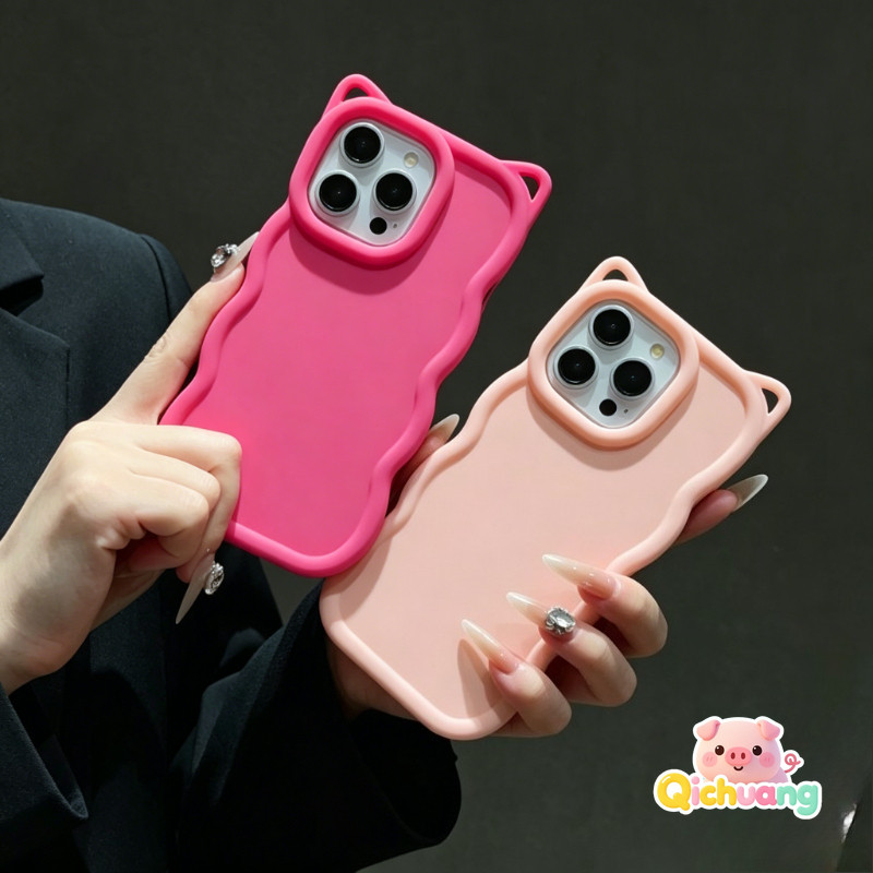 Candy สี 3D หูแมวหยักเคสโทรศัพท์สําหรับ OPPO A40 A40M A38 A36 A3 Pro NFC A3i A3X A3S A2X A1X A1S A33