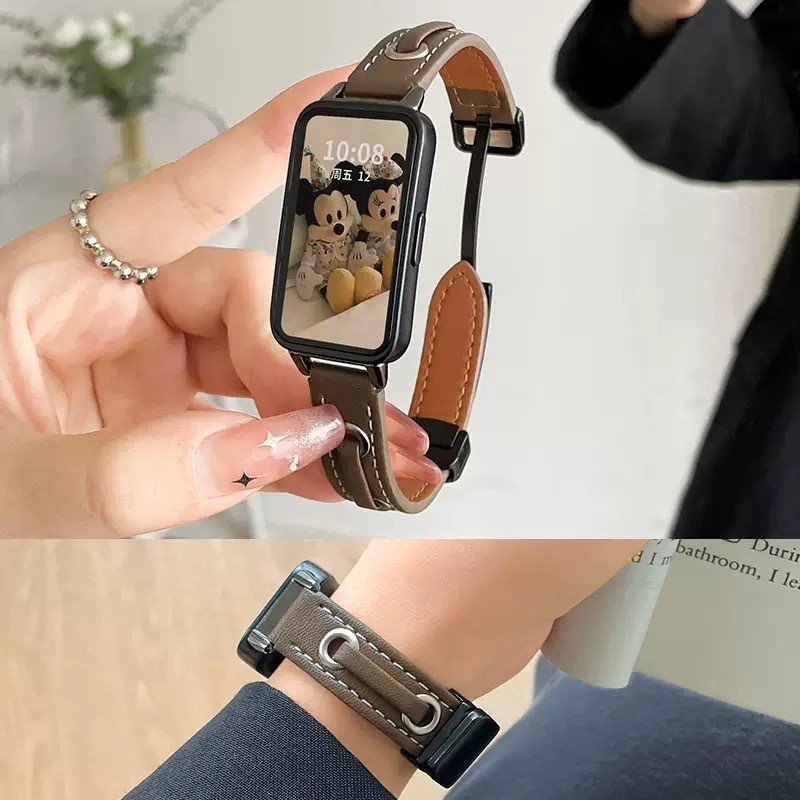 เหมาะสําหรับสร้อยข้อมือ 9/8/7 สายคล้องคอสาวหนังแท้แม่เหล็ก 6pro สายนาฬิกา nfc สาย 26428SBL