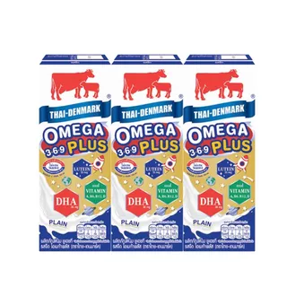 [สินค้าส่งด่วน] ไทยเดนมาร์ค UHTรสจืดโอเมก้าพลัส180มล แพ็ค 3 THAI DENMARK PLAIN MILK OMEGA PLUS 180ML PACK 3