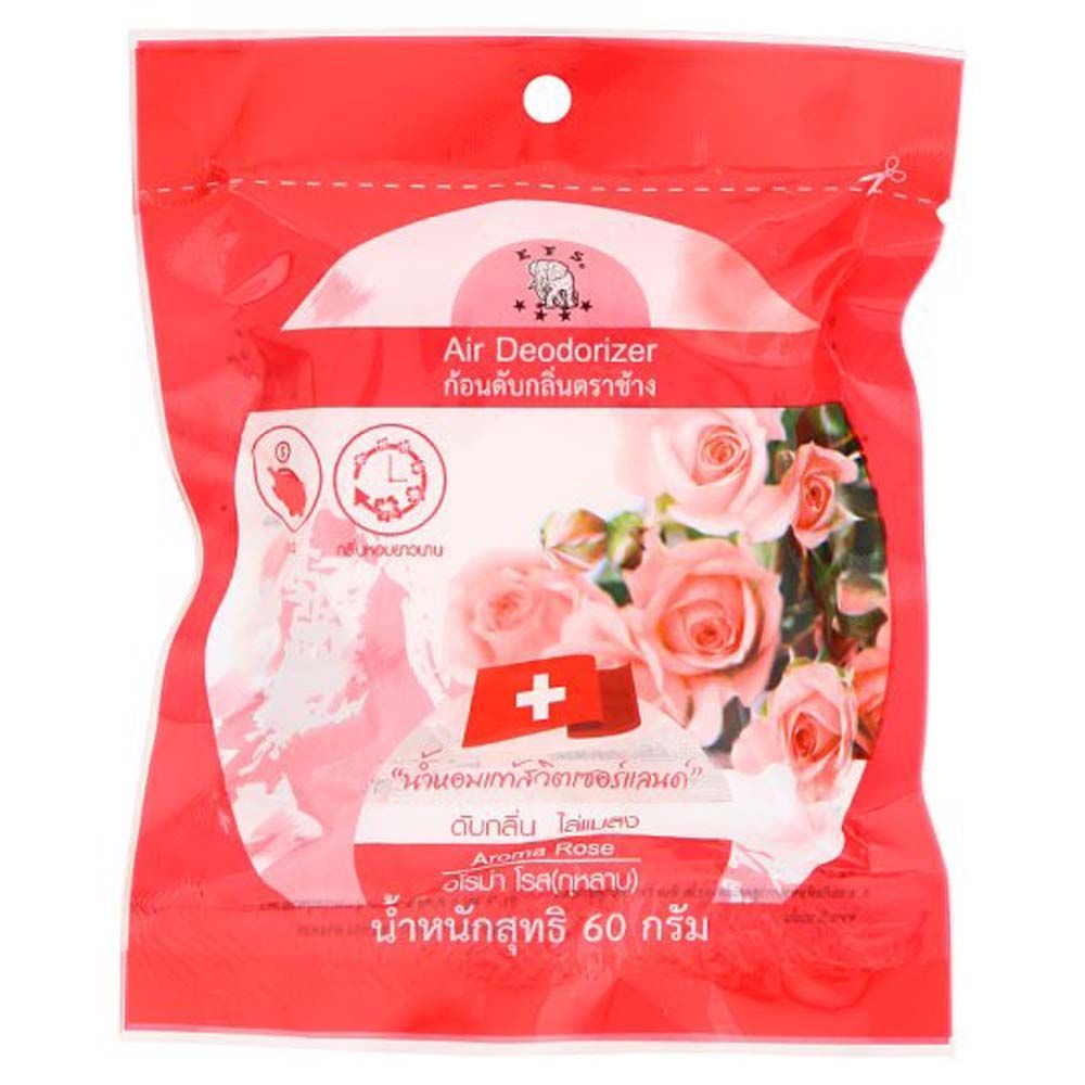 [สินค้าส่งด่วน] ช้างก้อนดับกลิ่น กุหลาบ 60 ก. ELEPHANT DEODORIZER ROSE 60G.