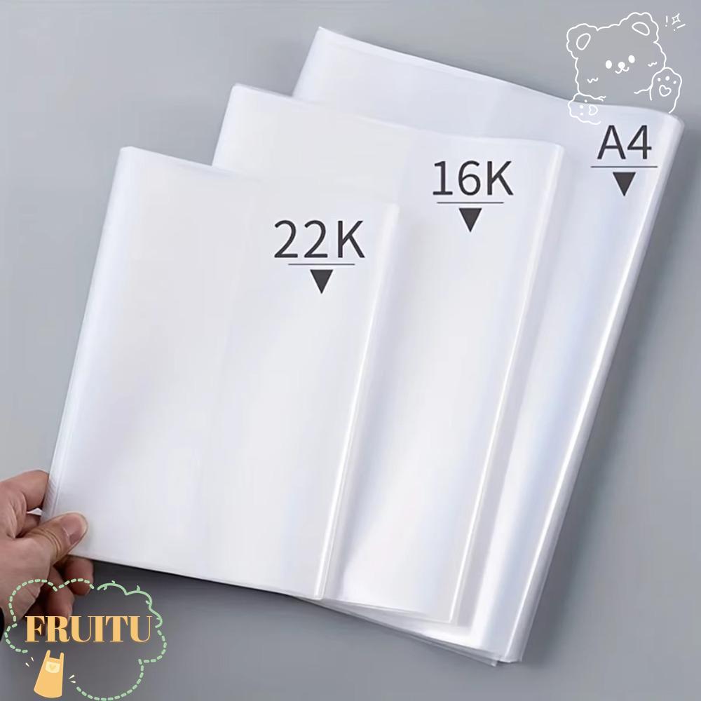 FRUITU 10 ชิ้นปกหนังสือพลาสติก, กันน้ําปิดกาวในตัวโปร่งใสปกหนังสือ, คุณภาพสูงทนต่อการสึกหรอ A4/16 พัน/A5 แฟ้มหนังสือฝาครอบป้องกัน