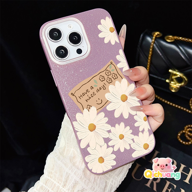 ฤดูใบไม้ผลิ Daisy Glitter IMD สําหรับ Vivo iQOO Z10 Lite Z10X Z10R Z9 Z9S Z7i Z6 Lite U5X Neo Y95 Y9