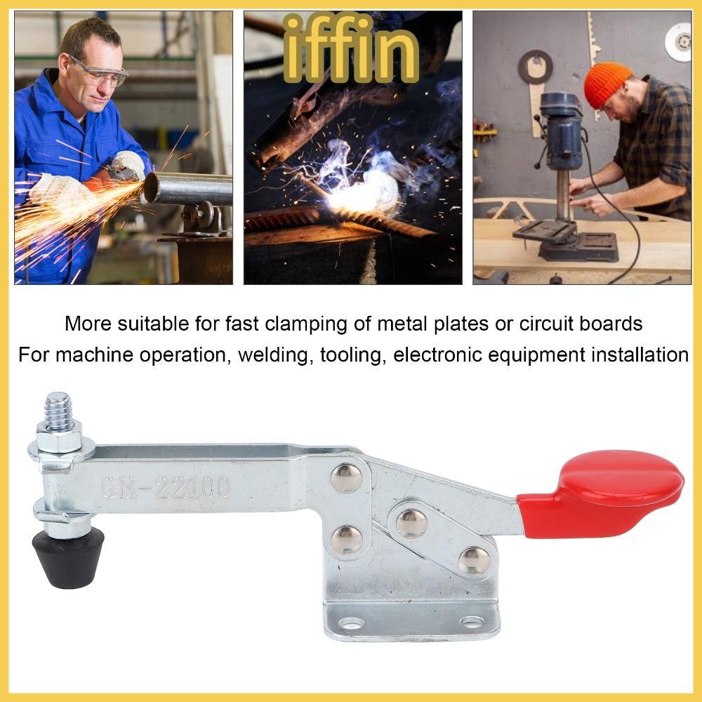 IFFIN Quick Release Toggle Clamp, Multifunctional Iron Toggle Clamp, Heavy Silver แนวนอน Toggle Clam