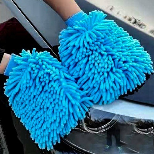 Throttle ถุงมือล้างรถไมโครไฟเบอร์ตัวหนอน เช็ดรถ ถุงมือล้างจาน car wash gloves
