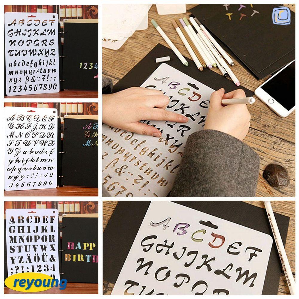 REYOUNG ลายฉลุพลาสติก Notebook เครื่องเขียน Journal Painting Template