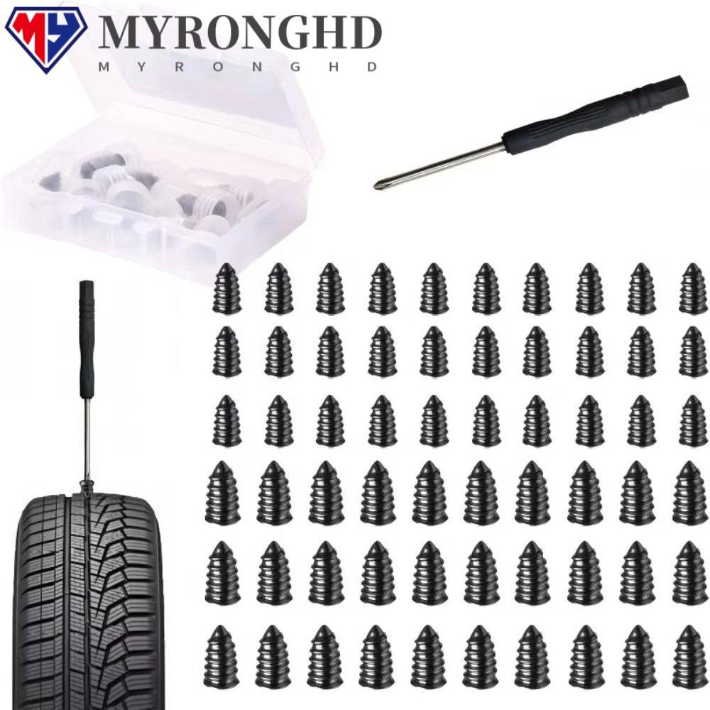 MYRONGHD 10/20/30/40/50PCS รถสูญญากาศ Tyre ซ่อมเล็บชุด, สกรูยางยางซ่อมเล็บชุด, เล็บเห็ดยางรถ Accessorie ยางซ่อมปลั๊ก