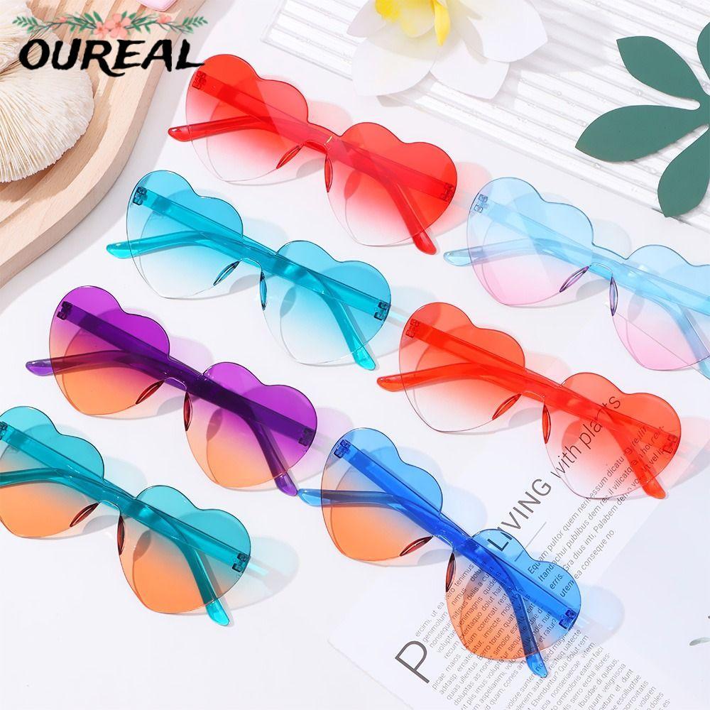 แว่นกันแดดทรงหัวใจ แนวแฟชั่นใหม่ สีสันสดใส สำหรับสวมใส่ในวันพักผ่อน