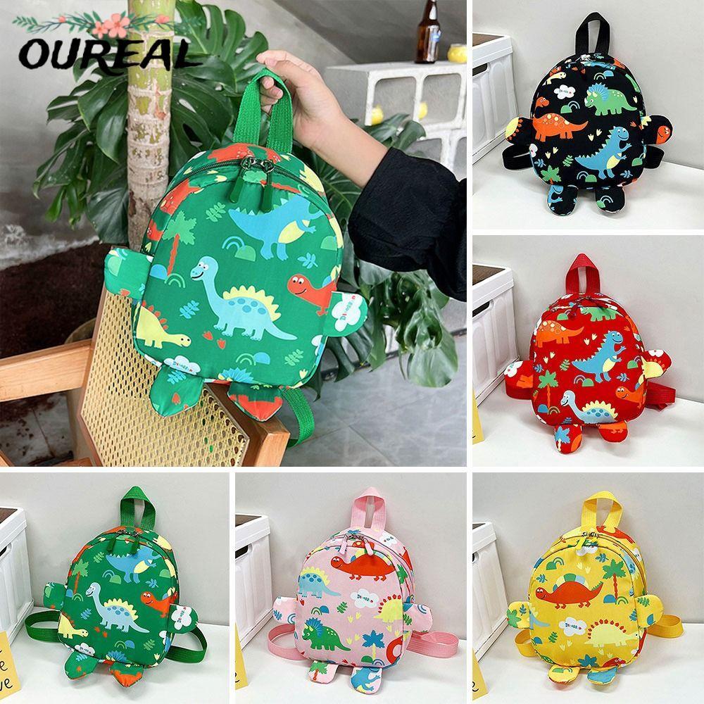 OUREAL กระเป๋าเป้น่ารักการ์ตูนไดโนเสาร์ สำหรับเด็กนักเรียนทำจากไนลอน