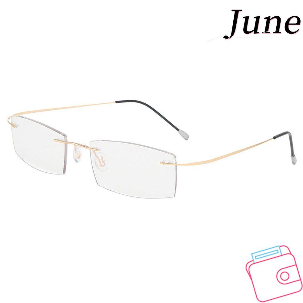 JUNEGOODS แว่นตาอ่านหนังสือ + 1.0 ~ - 4.0 Classic Frameless Frame Far Sight แว่นตา