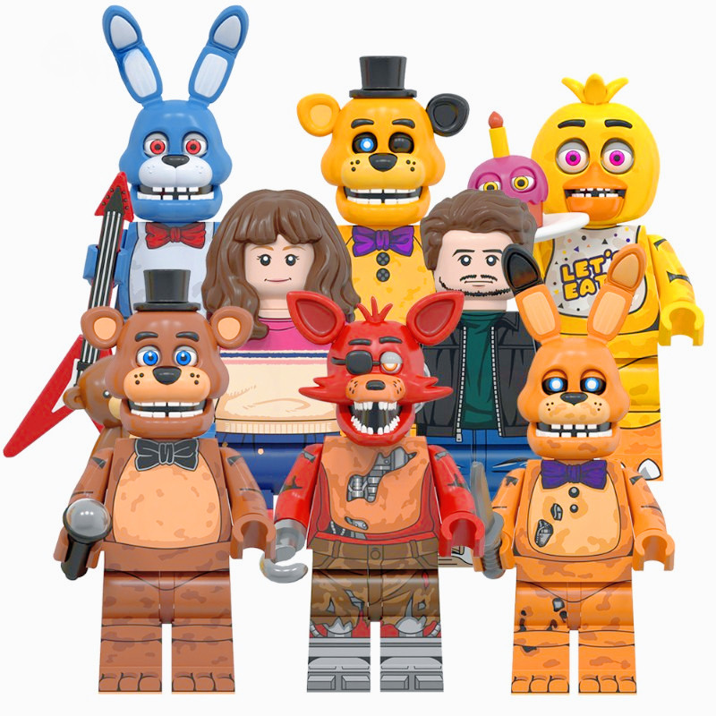 FNAF Five Nights ที่ Freddy Chica Bonnie Foxy Abby Mike Mini Building Block รูปของเล่นเด็กของขวัญ
