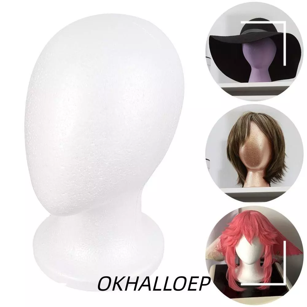 IOKHALLO หัวหุ่นโฟม, ขาตั้งโชว์วิกผมสีขาวที่มั่นคง, หัว Manikin น้ําหนักเบา