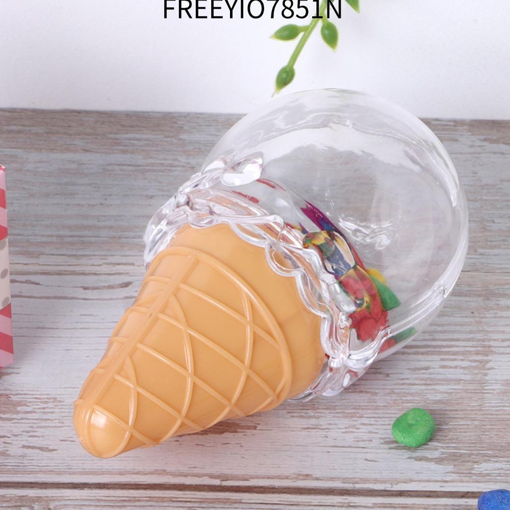 FREEYIO7851N 8 ชิ้นกล่องขนมไอศกรีม,รูปร่างไอศกรีม PS ใสกล่องขนม,พรรคโปรดปราน 10x6 ซม./3.9x2.4in Reus