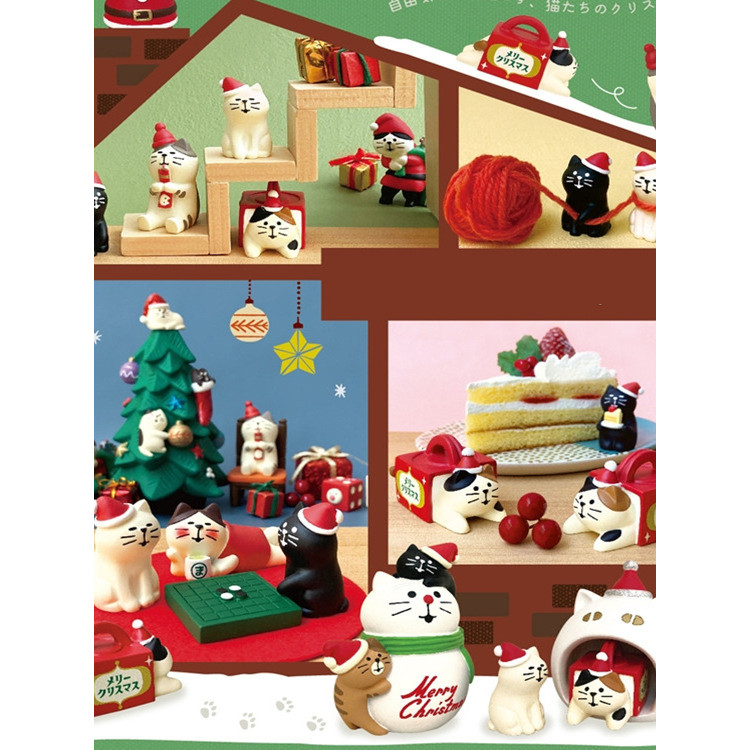 ZAKKA แมวญี่ปุ่น DIY Creative อินเทรนด์เล่น Snow Cat House Snowman Christmas Party ของขวัญเรซิ่นแมวต