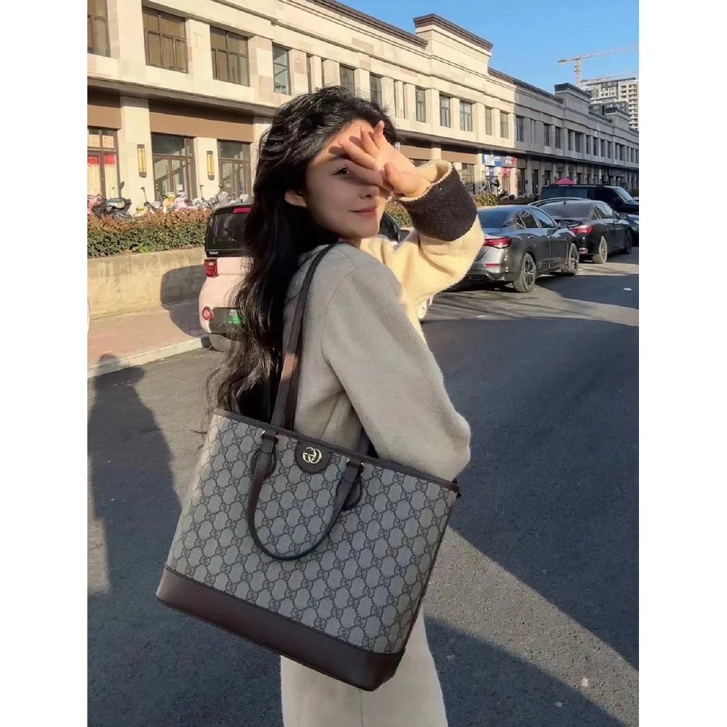 Gucci Gucci Female Bag ophidia Printing Shopping Bag Tote Bag Handbag Shoulder Bag765043