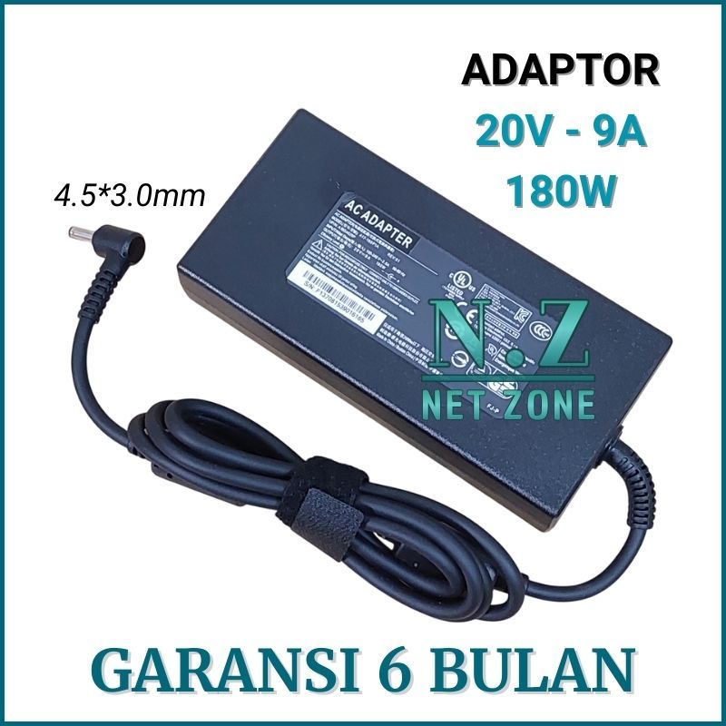 MSI อะแดปเตอร์ชาร์จ 20V - 9A 180W DC 4.5*3.0 มม. A20-180P1A ADP-180TBH A17-180P4B -NETONE