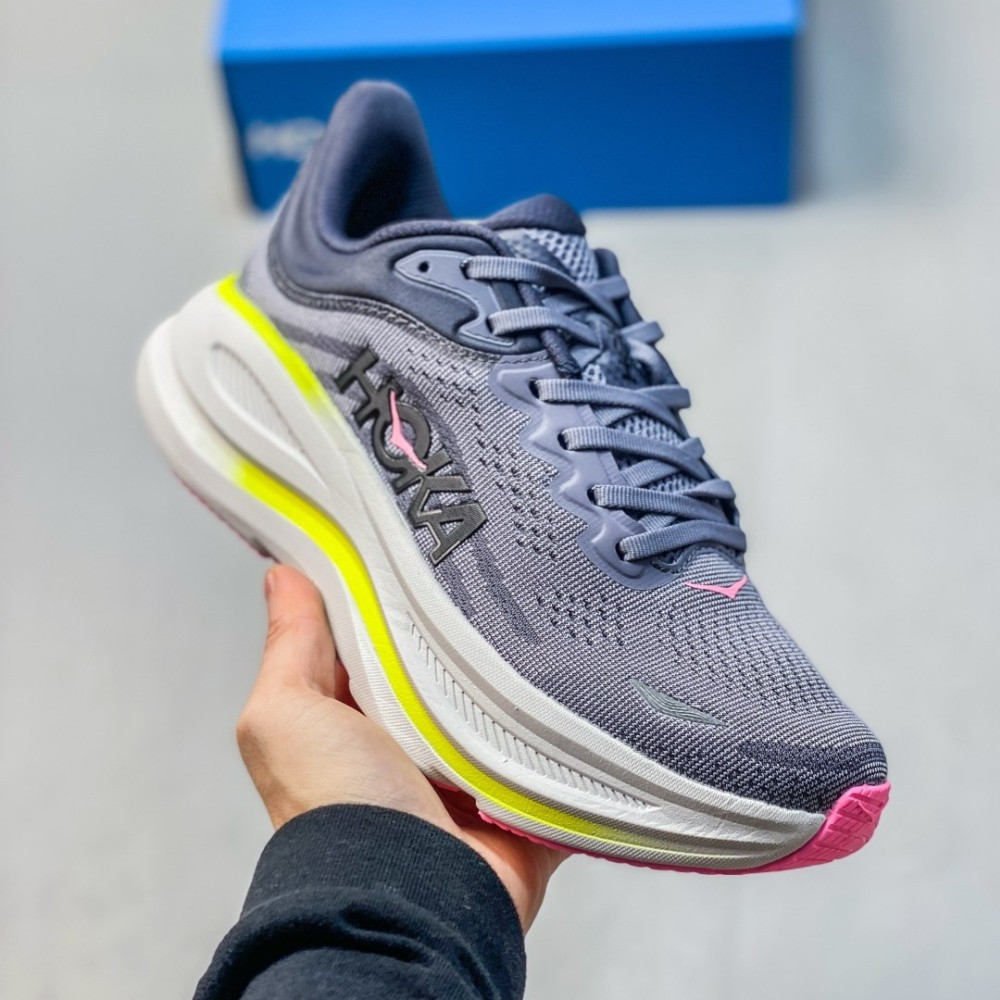 HOKA ONE ONE Bondi 9 รองเท้าวิ่งผู้ชายและผู้หญิงน้ําหนักเบาสวมใส่รองเท้ากีฬา IUBG I78N NWSV