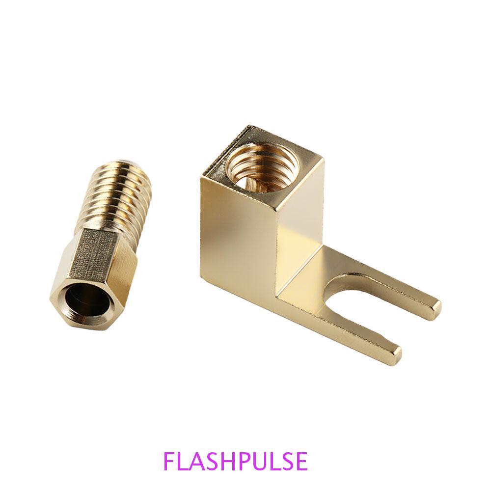 FLASHPULSE U Spade Connector Banana Socket Metal Spade Adapter Banana Plug Y Type Speaker Cable Conn