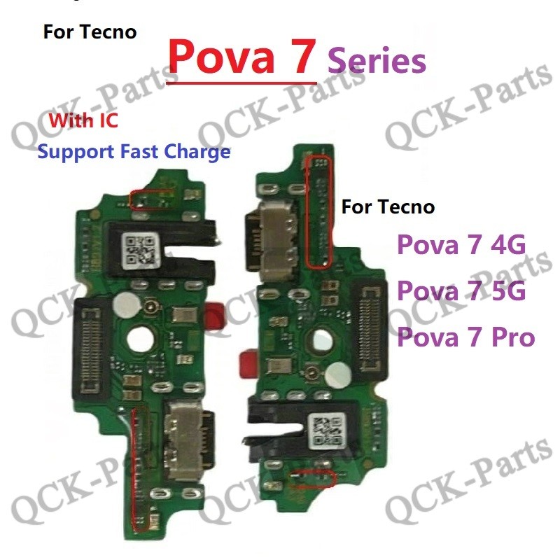 Charger USB ชาร์จพอร์ต Flex Cable Connector สําหรับ Tecno Pova 7 4G 5G Pro LJ6 LJ7 LJ8