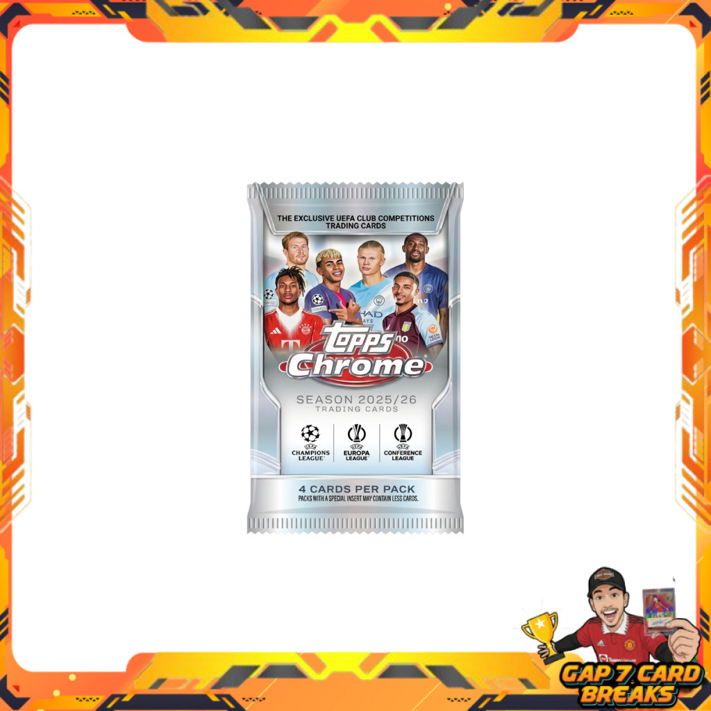 [ 1 ซอง ] 2025-26 Topps UEFA Club Competitions Chrome Soccer Value Pack (p3)