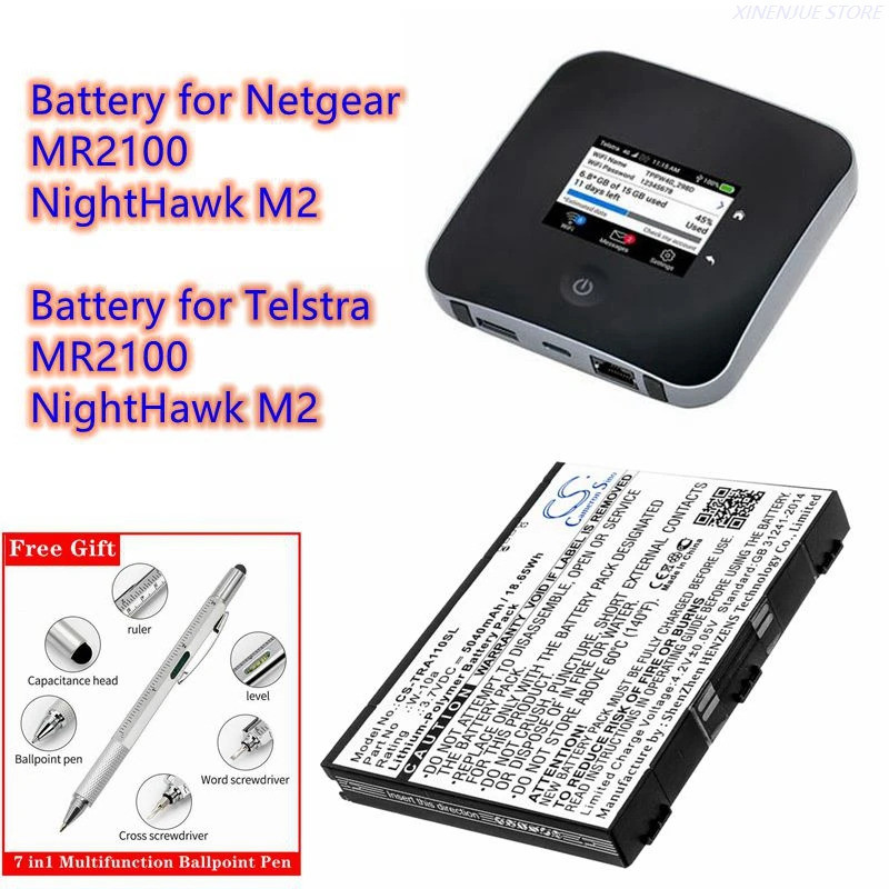 Hotspot แบตเตอรี่ 3.7 V/5040 mAh W-10a สําหรับ Netgear MR2100, NightHawk M2, สําหรับ Telstra NightHa