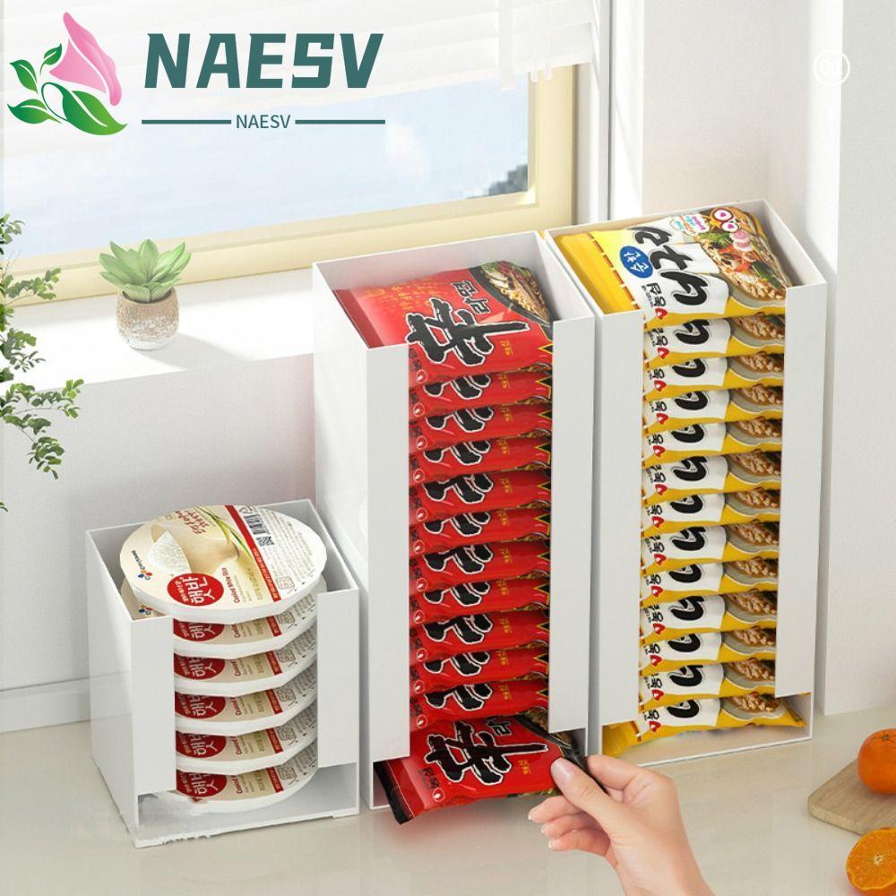NAESV Korea Ramen Storage Box, Plastic Large Capacity Instant Noodle Storage Box Desktop