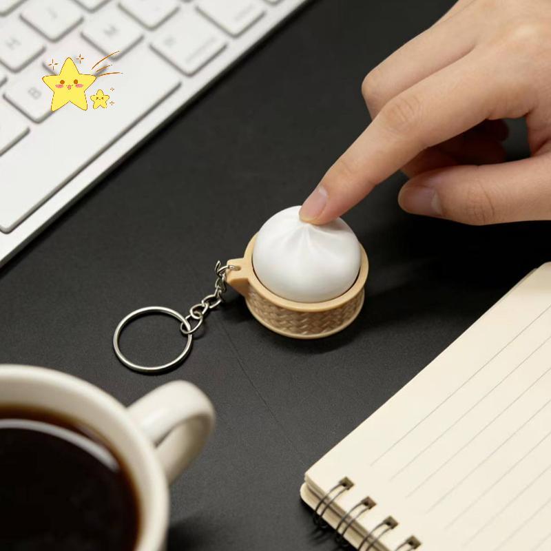 [JBTH] Dpression Steamed Bun พวงกุญแจ Mini Soft Squishy ของเล่นฟื้นตัวช้าสําหรับกระเป๋าจี้สํานักงานข