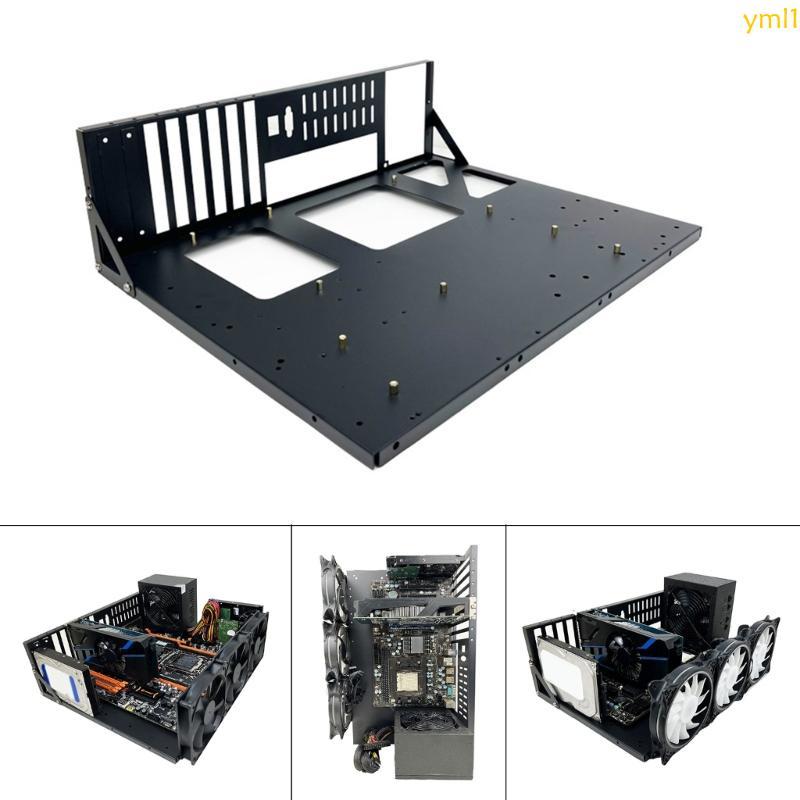 Yml1 Mining Rig กรอบ GPU อลูมิเนียมเปิด Miner Mining คอมพิวเตอร์กรอบ Rig สําหรับ Bitcoin การทําเหมือ