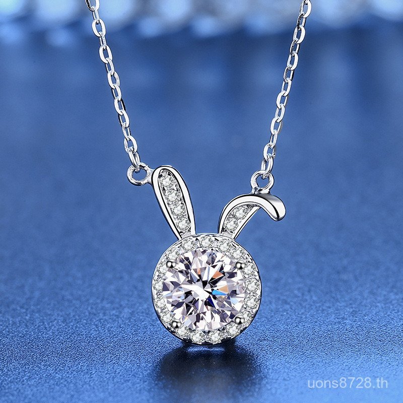 Mo Shi s925 สร้อยคอ Mulberry Clavicle กระต่ายขายส่งเงินเครื่องประดับจี้หญิงจี้ Micro แฟชั่นฝังผู้ผลิ