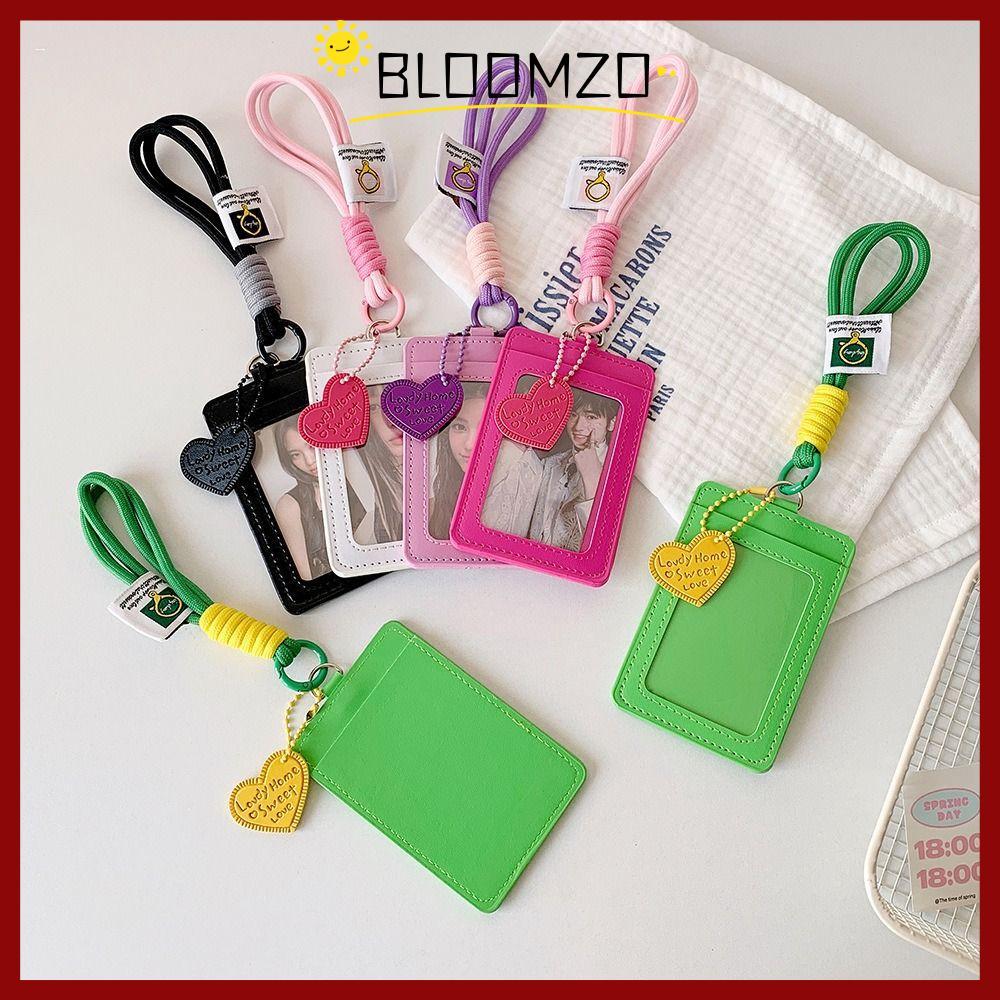 CODBLOOMZO ฝาครอบป้องกันภาพถ่าย, พร้อมเชือกเส้นเล็กผู้ถือบัตรช่องเสียบการ์ดคู่, กระเป๋าใส่บัตรหนัง PU