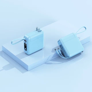 ZAPLY พาวเวอร์แบงค์ชาร์จเร็ว ความจุ 20000mAh แถมสายคล้องในกล่อง Powerbank มีสาย Type-c และ L-cable มาพร้อมขาปลั๊กในตัว