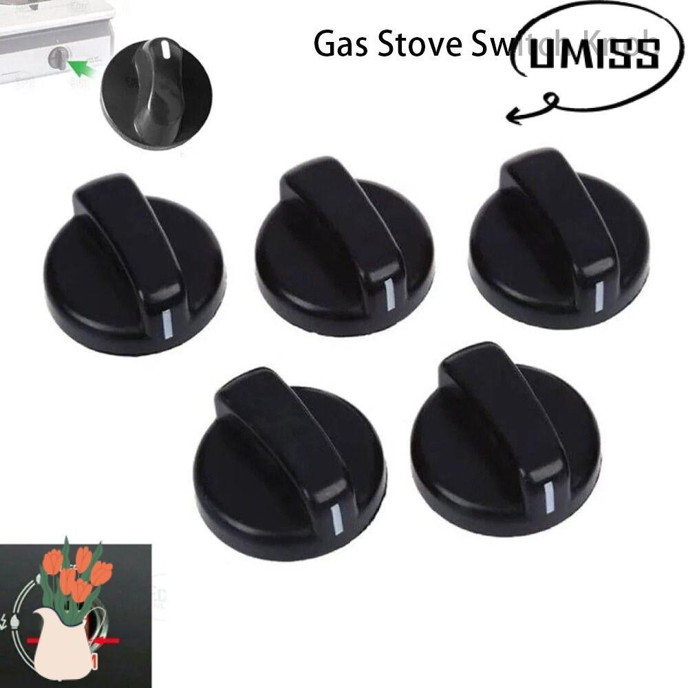 UMISS 1/2/5 ชิ้นลูกบิด Hob,พลาสติกทั่วไปจับเตาแก๊สหม้อหุงข้าวปุ่มควบคุม,สําหรับ Benchtop Burner Range เตาอบ 8 มิลลิเมตรปุ่มสวิทช์เปลี่ยน