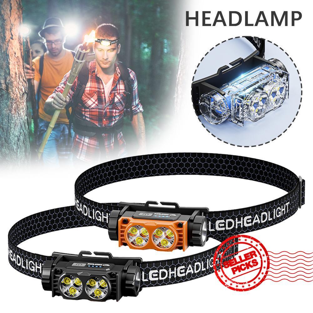 LED Mini ไฟหน้า 3 โหมดไฟหน้าที่มีประสิทธิภาพไฟฉายแบบชาร์จไฟได้สําหรับ Camping ขี่จักรยาน 90 Q8T5