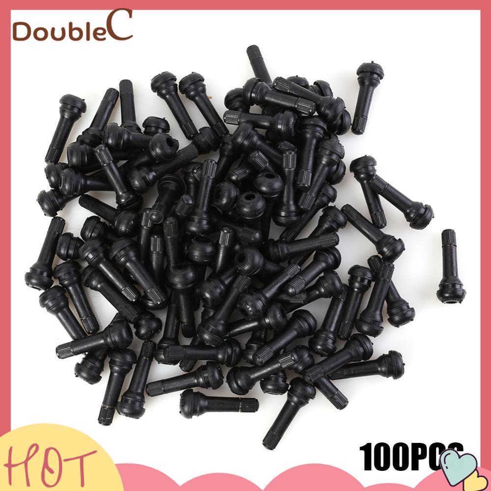 Double C .✿   100ชิ้นยางตร-414ก้านวาล์วสแน็ปในตร414ยางแบบไม่มียางวาล์วที่มีหมวกสําหรับกลางแจ้งส่วนบุ