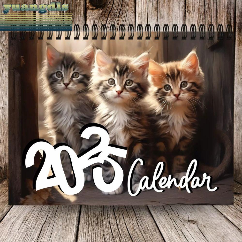 ปฏิทิน คุณ 2025 ปฏิทิน กระดาษ 2025 ปฏิทินแมว ของขวัญ ปฏิทิน 12 เดือน ความคิดสร้างสรรค์ แขวนได้
