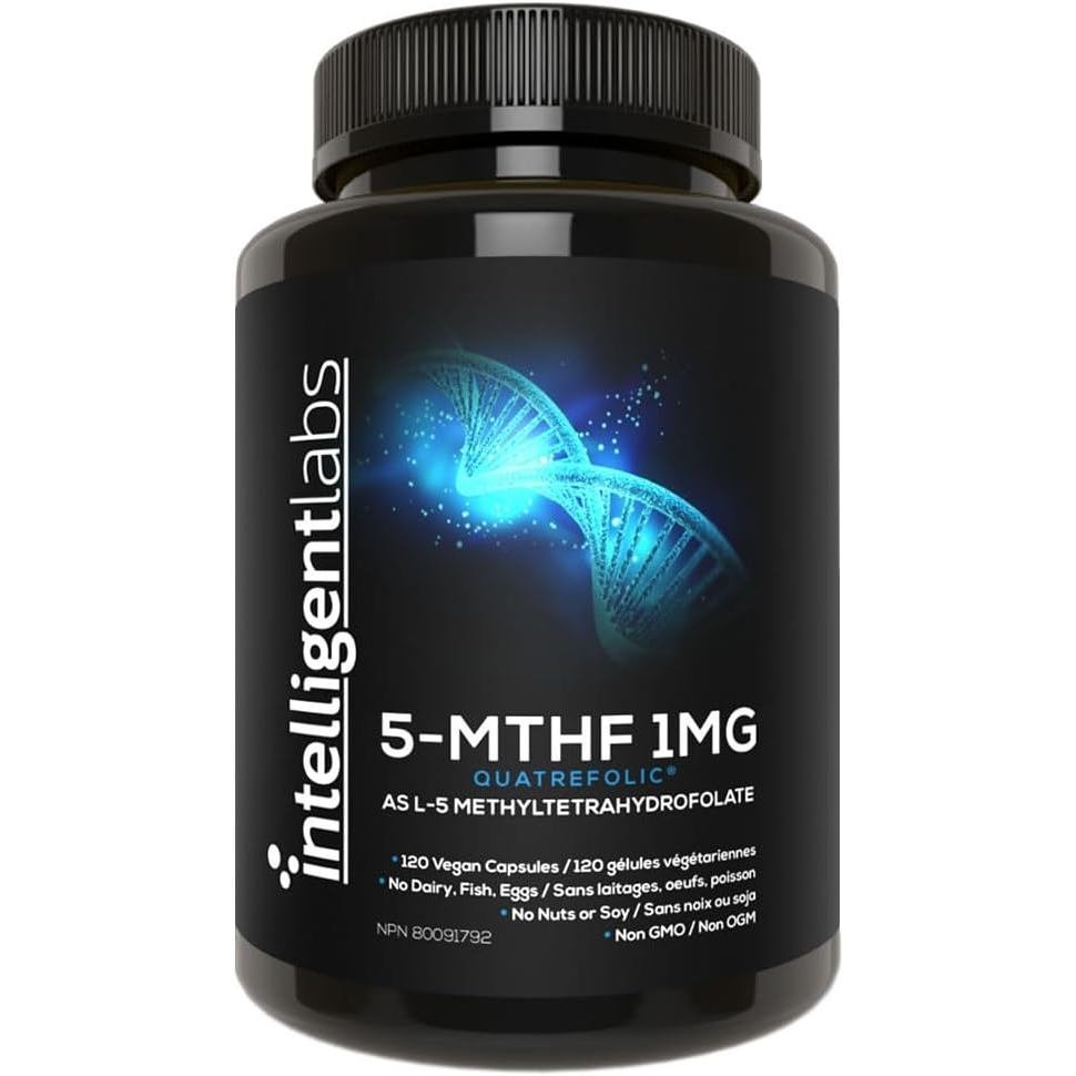 แล็บอัจฉริยะ 1MG 5-MTHF Methylfolate เป็น Quatrefolic®, แคปซูลผัก 120 แคปซูล, อุปทาน 120 วัน, อาหารเ