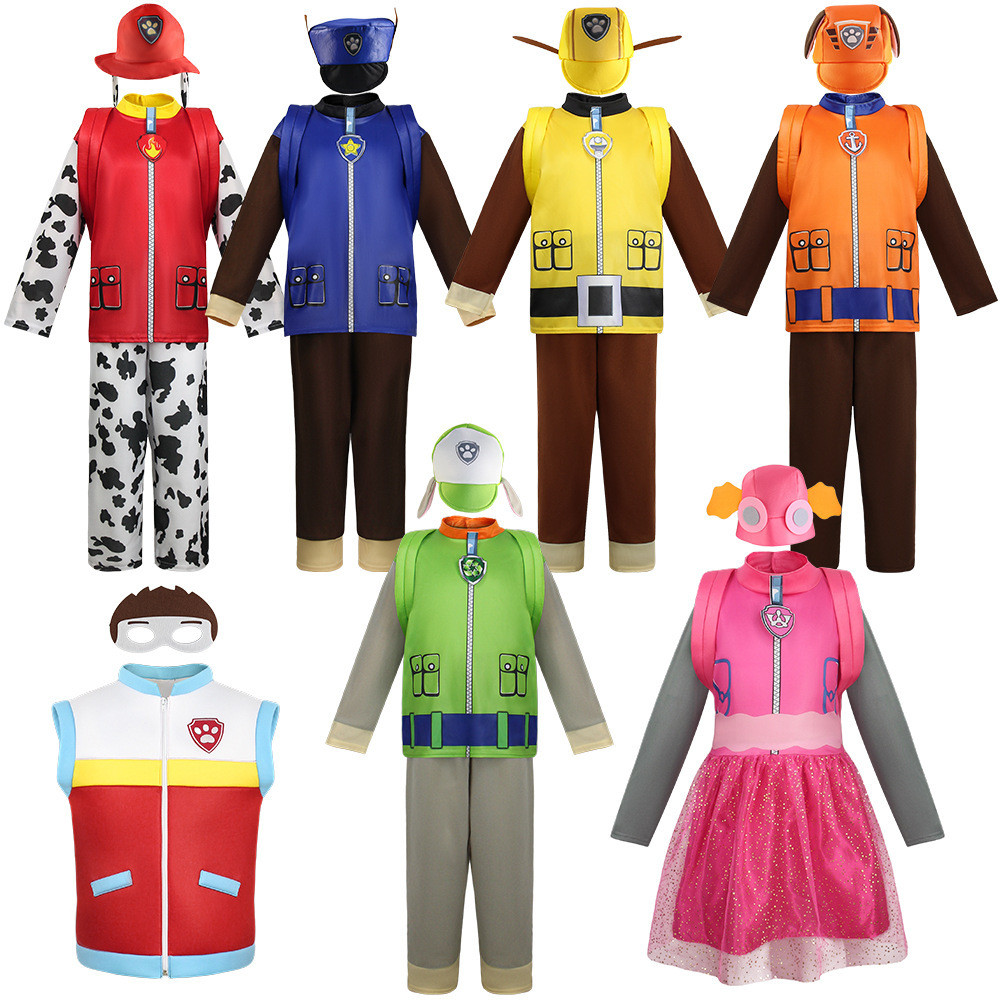 เครื่องแต่งกาย Archie Furry Cosplay เสื้อผ้าธีมสุนัข patrol Ryder สีเทา