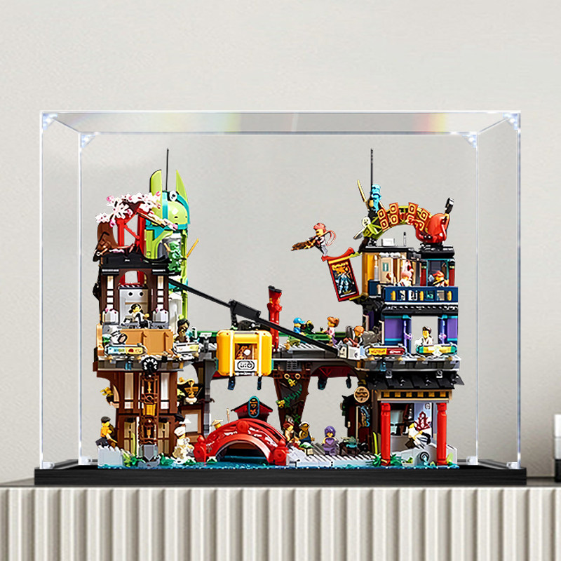 กล่องอะคริลิคใส ตู้โชว์กันฝุ่น สั่งตัดตามขนาด เลโก้ Lego 71799 Ninjago City Markets นินจาโก