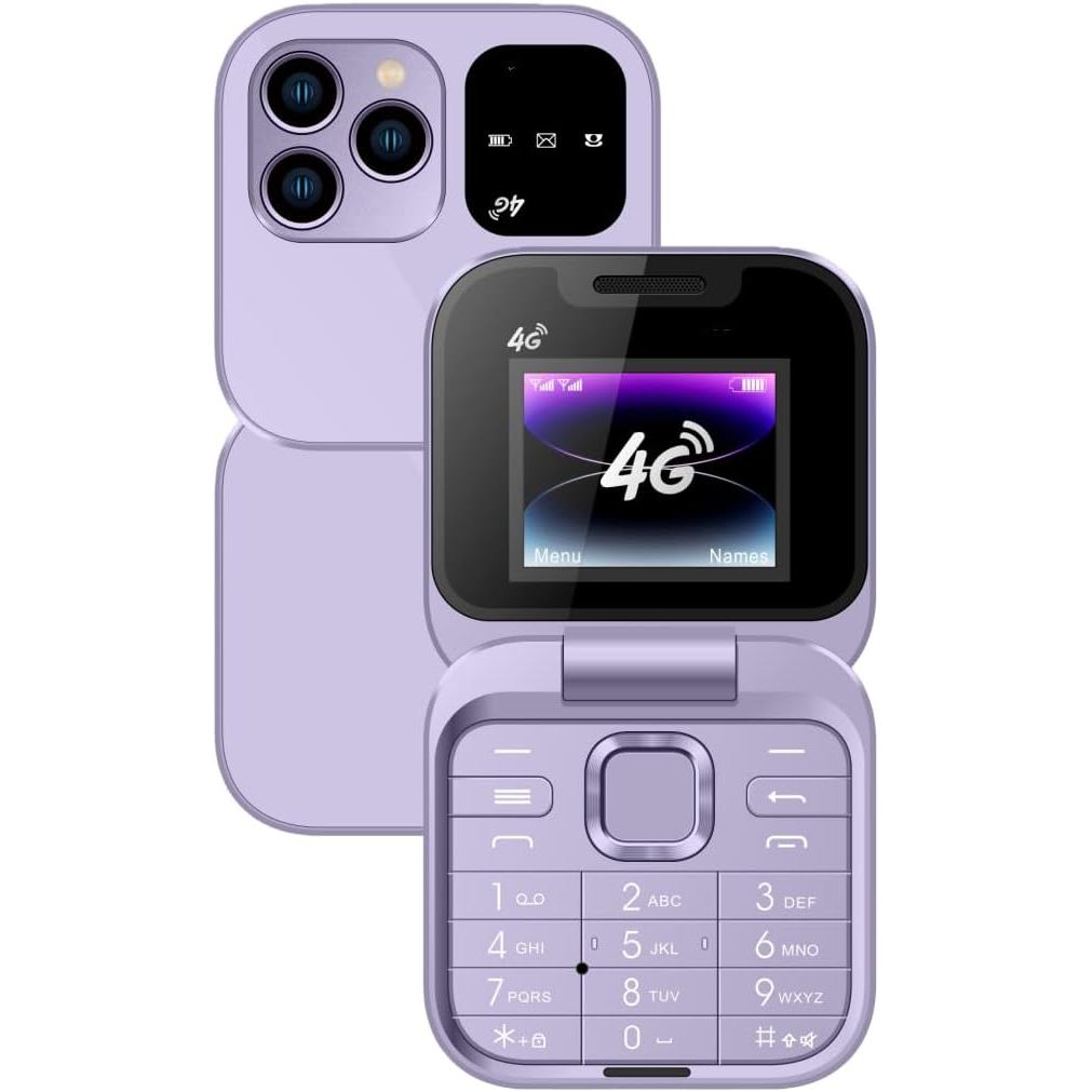 PUSOKEI 4G LTE Flip Phone Unlcoked, Flip Phone for Senior, Loud Speaker, Dual SIM Slot, หน้าจอ 1.77 