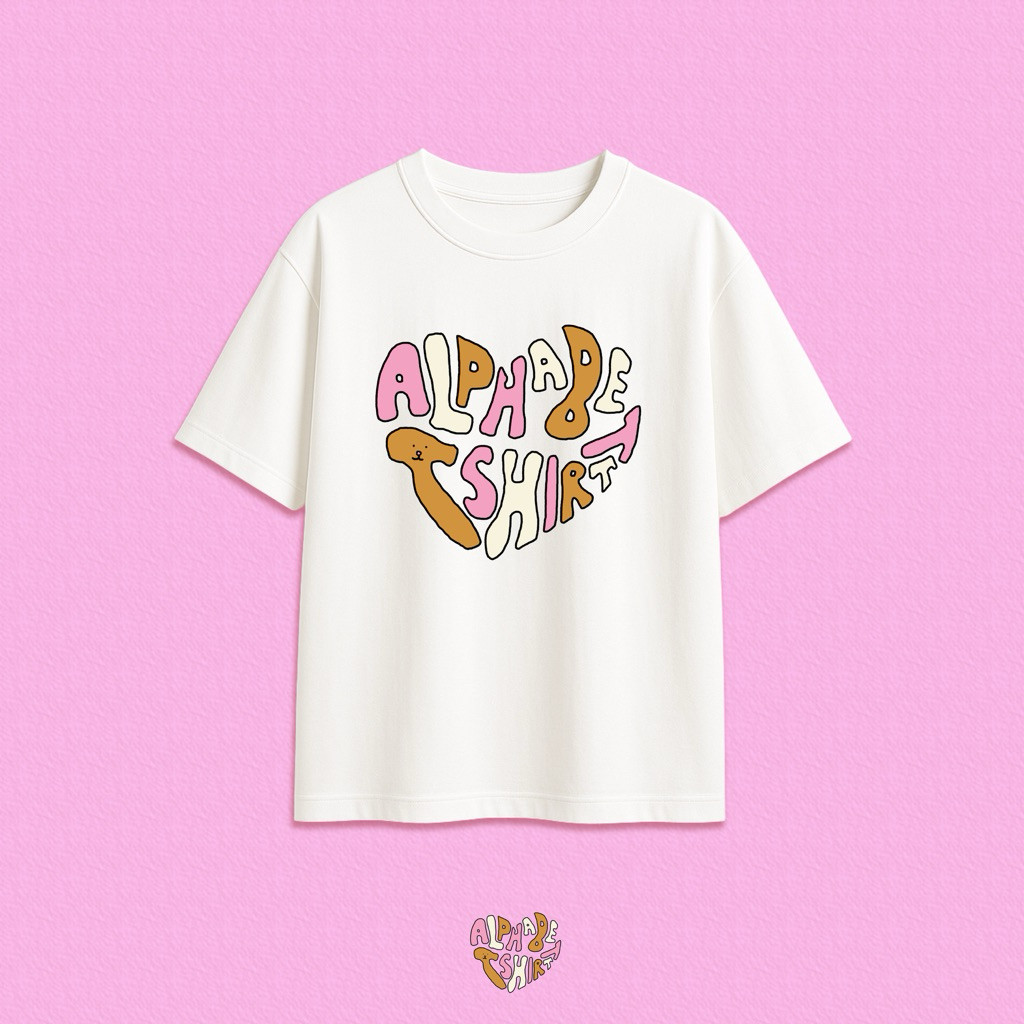 Alphabettshirt heart logo / เสื้อยืด Oversized และ baby tee S-5XL