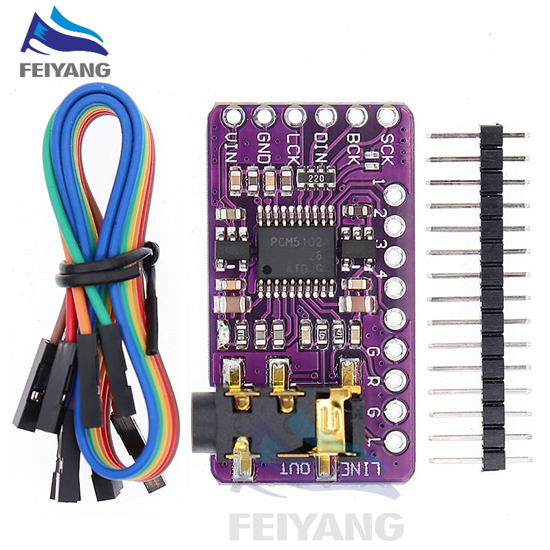I2S บอร์ดถอดรหัสเสียง PCM5102A DAC GY-PCM5102 I2S สําหรับ Raspberry Pi hat Format PCM5102