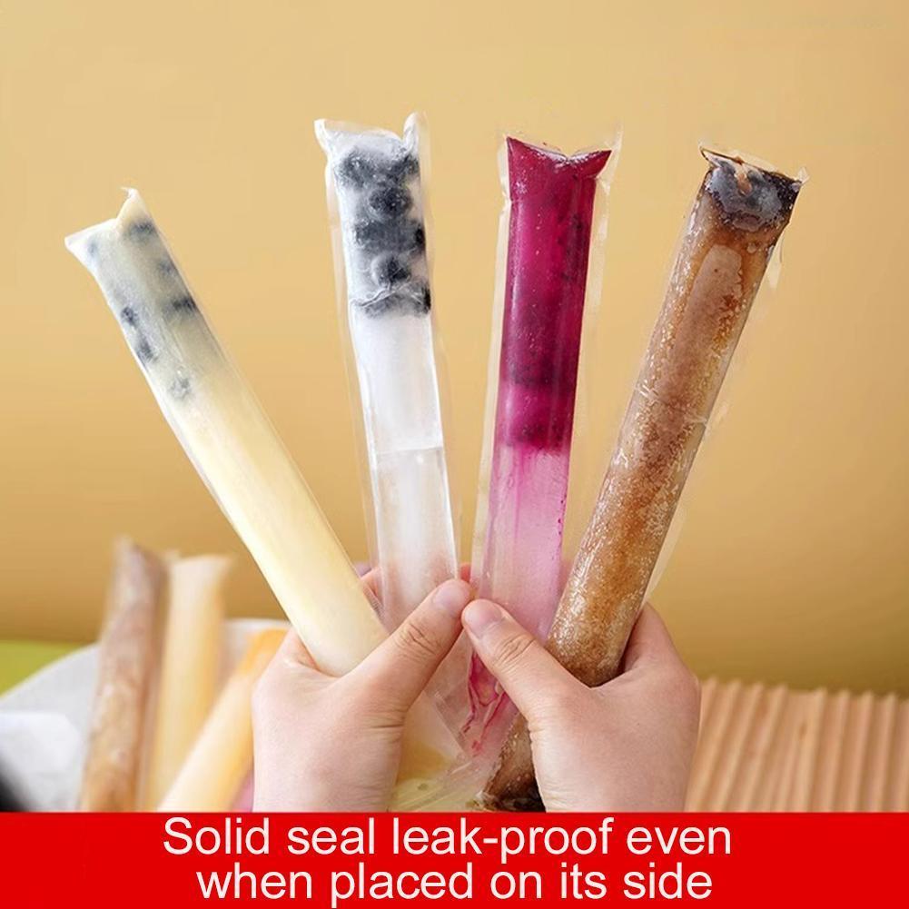 Diy Pop Ice Pouch Long Strip Juice Freezer Pop Bag ทิ้ง Ice Pop บรรจุภัณฑ์ปิดผนึกด้วยตนเอง M8d7
