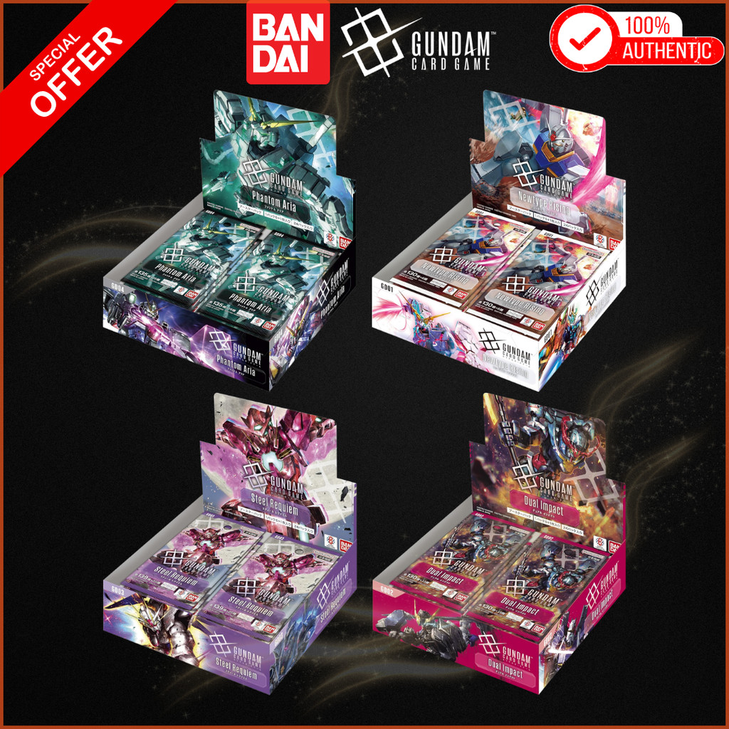 BANDAI Gundam Card Game Booster Box Phantom Aria /Steel Requiem /Dual Impact /Newtype Rising /24-Pac