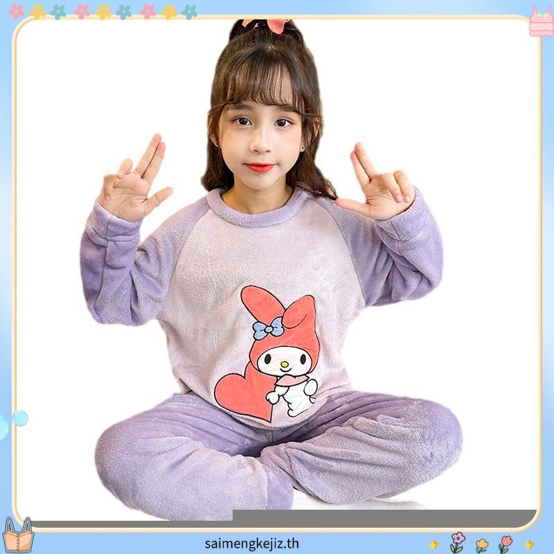Spider Man ชุดนอนเด็กฤดูหนาวชุดนอนเด็กการ์ตูน Superman Plush หนาชุดเด็ก Flannel Warm ชุดนอน