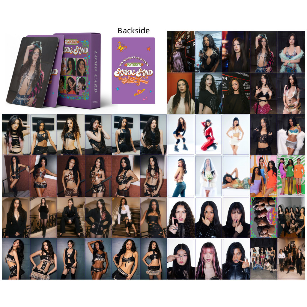 55 KATSEYE Laser Photocards Cross-Country Girl Group KPOP สินค้า LOMO Photocards