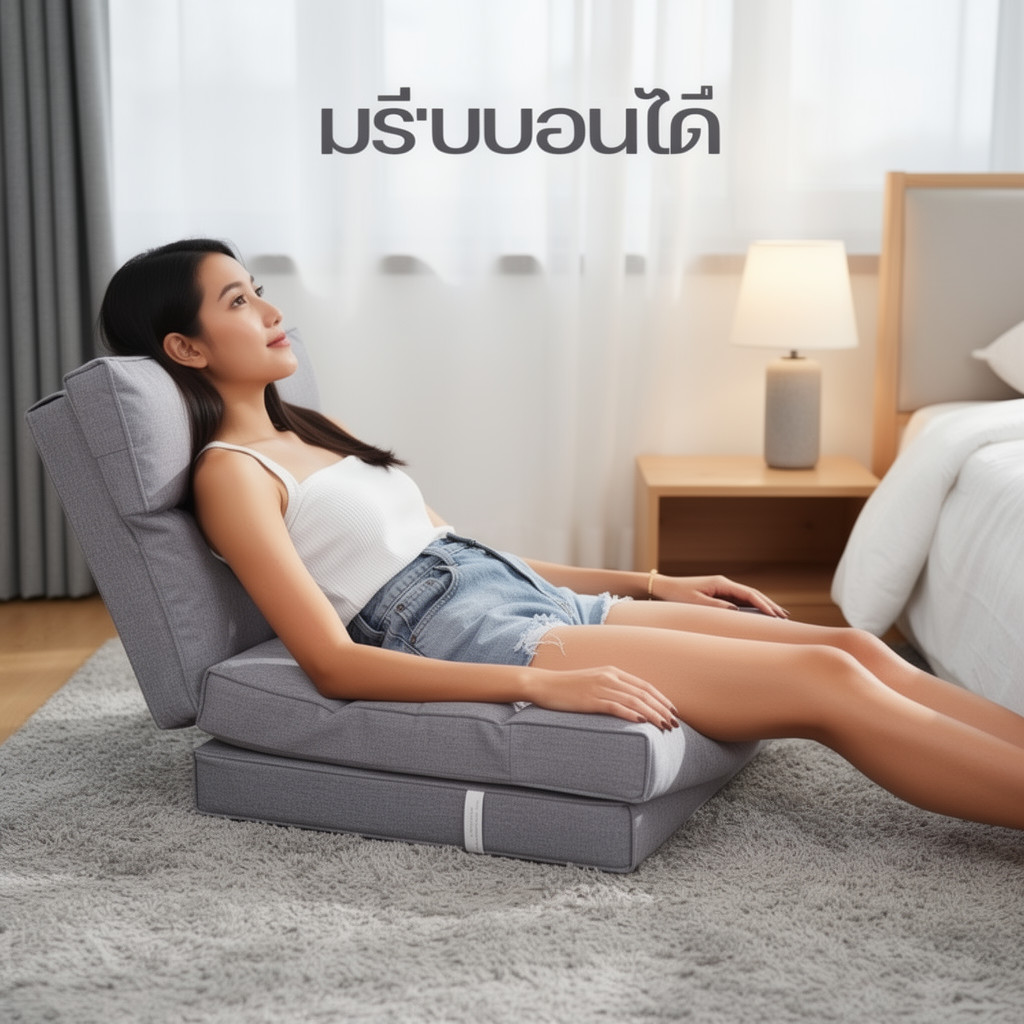 ญี่ปุ่นพับโซฟาเสื่อทาทามิเก้าอี้6ตําแหน่งผู้เอนกายโฟมเบาะแบบพกพาบ้านเลานจ์ ราคา ถูกที่สุด ดีลบีเคเค แกลเลอรีภาพที่ 2