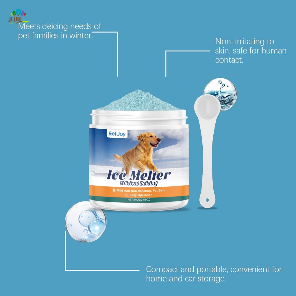 Pet Friendly Ice Melter 100g Safe Deicer สําหรับแมวสุนัขสูตรเป็นมิตรกับสิ่งแวดล้อม